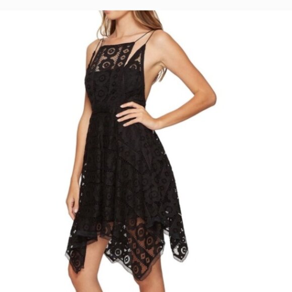 NWT Free People Just Like Honey Black Lace Dress - Picture 1 of 13